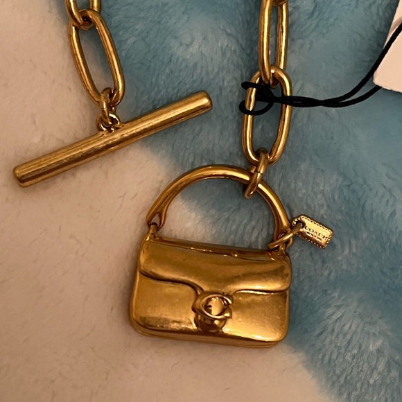 Coach Signature Tabby Mini Handbag Purse Bracelet - Gold tone Brass Toggle - Picture 4 of 8